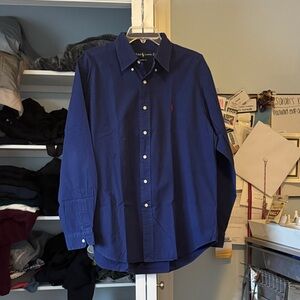 Ralph Lauren Classic Navy Blue Button Down Shirt